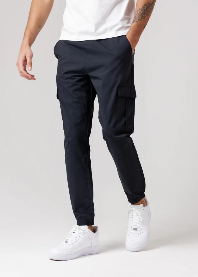 French Connection Navy Nylon Tech Cuffed Cargo Trousers