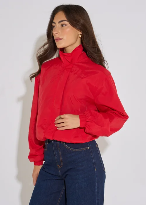 Gini London Red Funnel Neck Windbreaker Jacket - 12 Image 4