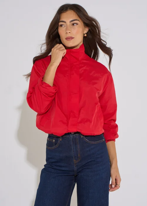 Gini London Red Funnel Neck Windbreaker Jacket - 12 Image 3