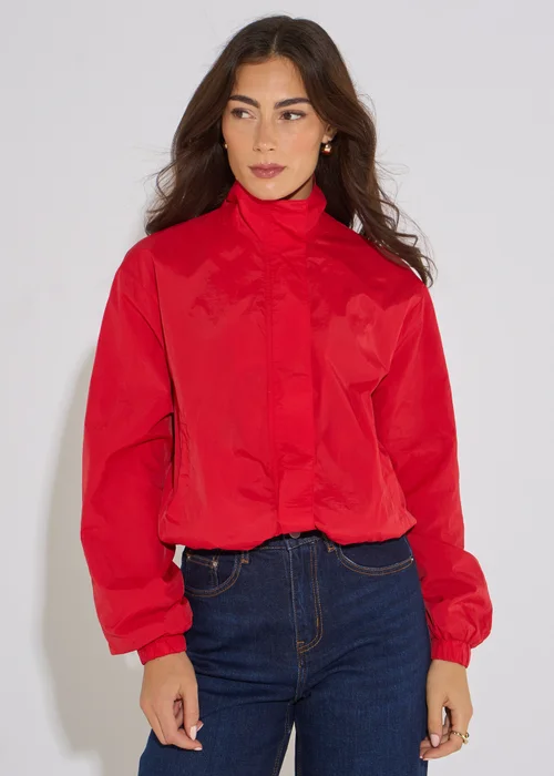 Gini London Red Funnel Neck Windbreaker Jacket - 12 Image 1