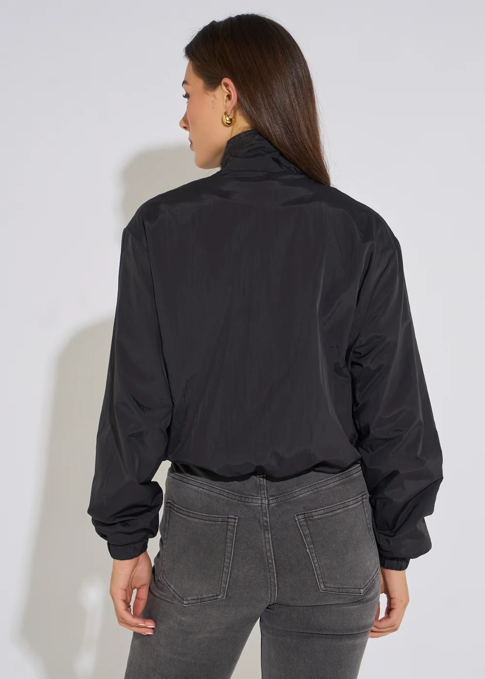 Gini London Black Funnel Neck Windbreaker Jacket - 16 Image 2