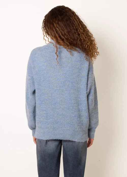 Blue Vanilla Blue Zip Neck Knit Jumper - S/M Image 4