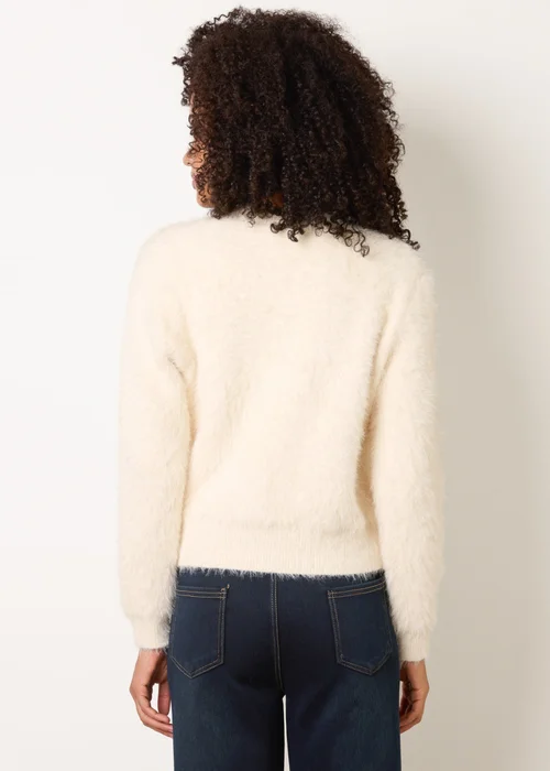 Blue Vanilla Cream Soft Round Neck Cardigan - S/M Image 4