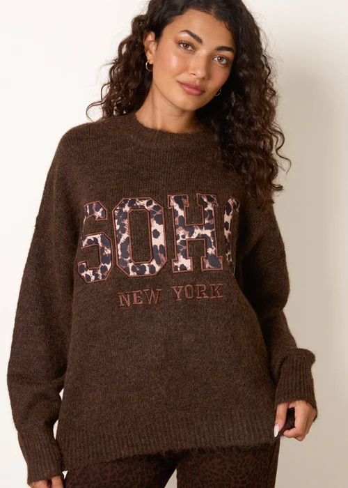 Blue Vanilla Brown Soho Knitted Jumper - S/M Image 1