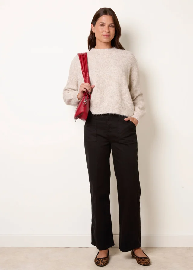Blue Vanilla Beige Round Neck Knitted Jumper