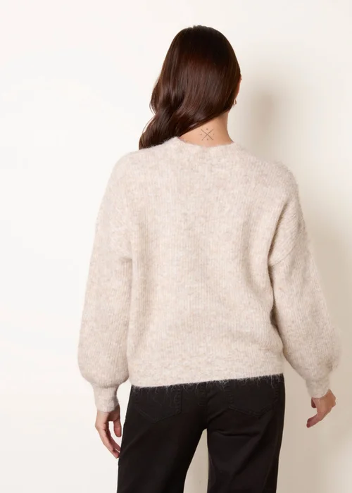 Blue Vanilla Beige Round Neck Knitted Jumper - S/M Image 4