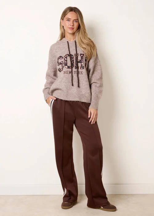 Blue Vanilla Brown Soho Knitted Hoodie - S/M Image 1