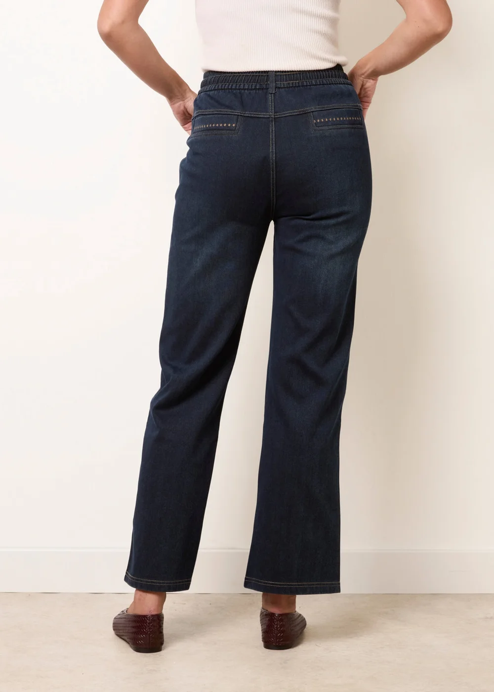 Blue Vanilla Navy Jeans With Stitching Back Pockets - XL Image 4