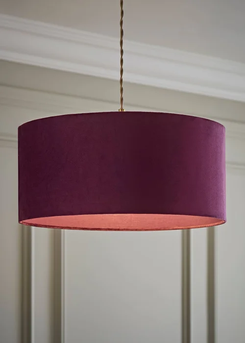 ValueLights Ashley Plum Velvet Squat Drum Shade - One Size Image 1