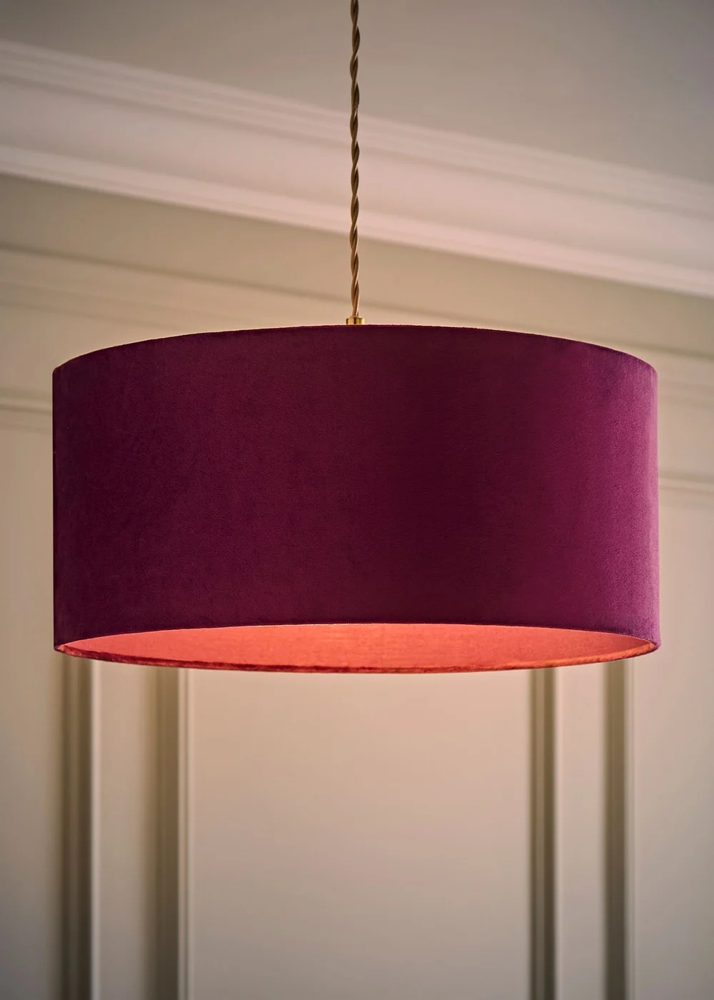 ValueLights Ashley Plum Velvet Squat Drum Shade - One Size Image 2