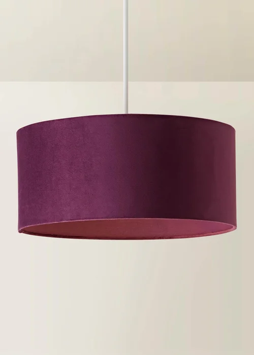 ValueLights Ashley Plum Velvet Squat Drum Shade - One Size Image 3
