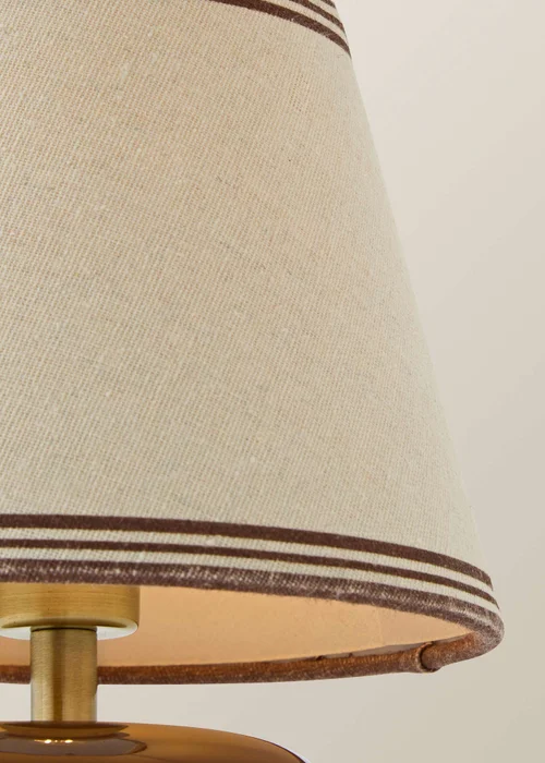 ValueLights Gia Brown Ceramic Stacked Rechargeable Table Lamp with Triple Trim Shade - One Size Image 6