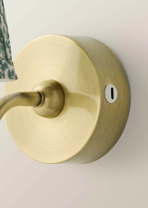ValueLights Lowe Brushed Gold Rechargeable Wall Light Base with Floral Pleated Shade - One Size Image 6