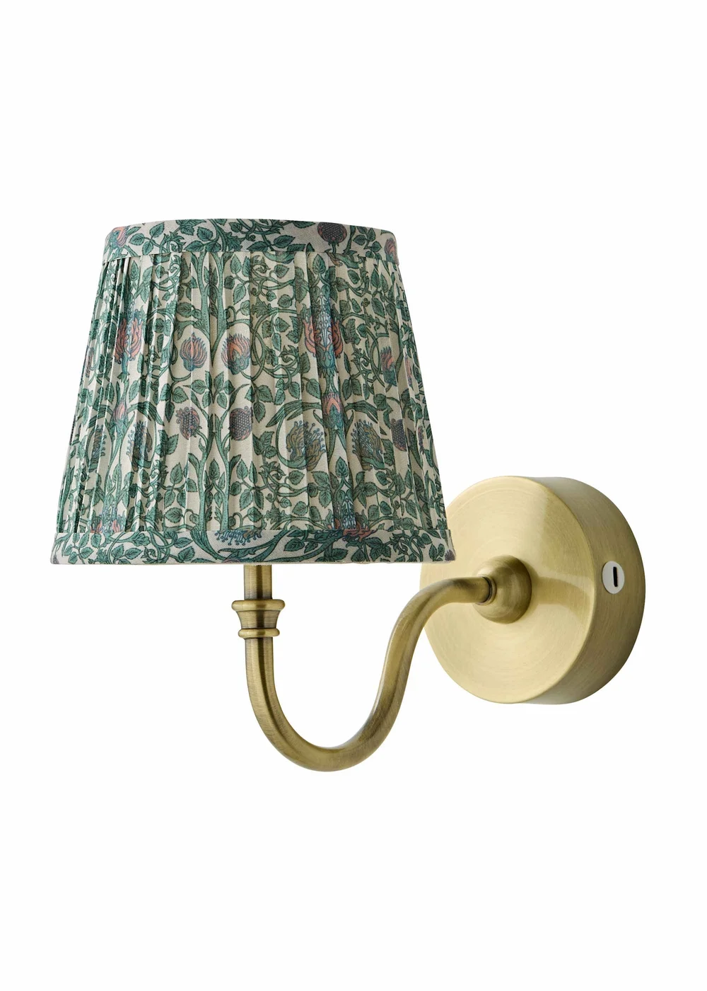 ValueLights Lowe Brushed Gold Rechargeable Wall Light Base with Floral Pleated Shade - One Size Image 4