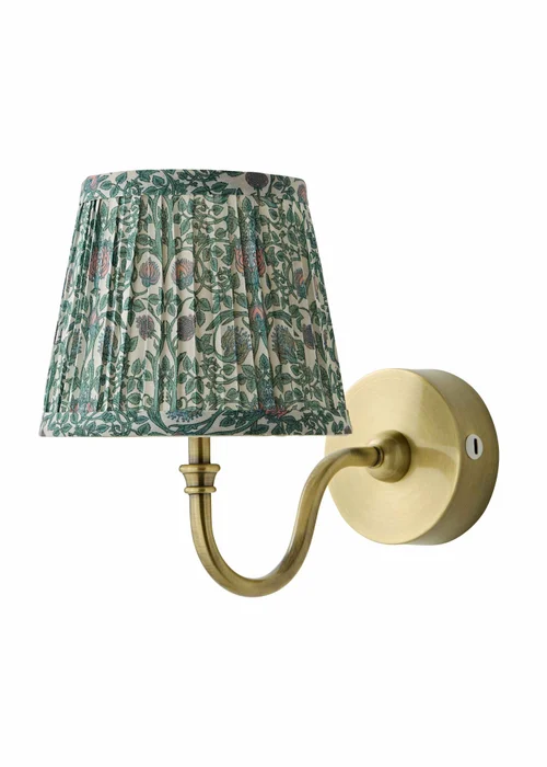 ValueLights Lowe Brushed Gold Rechargeable Wall Light Base with Floral Pleated Shade - One Size Image 4