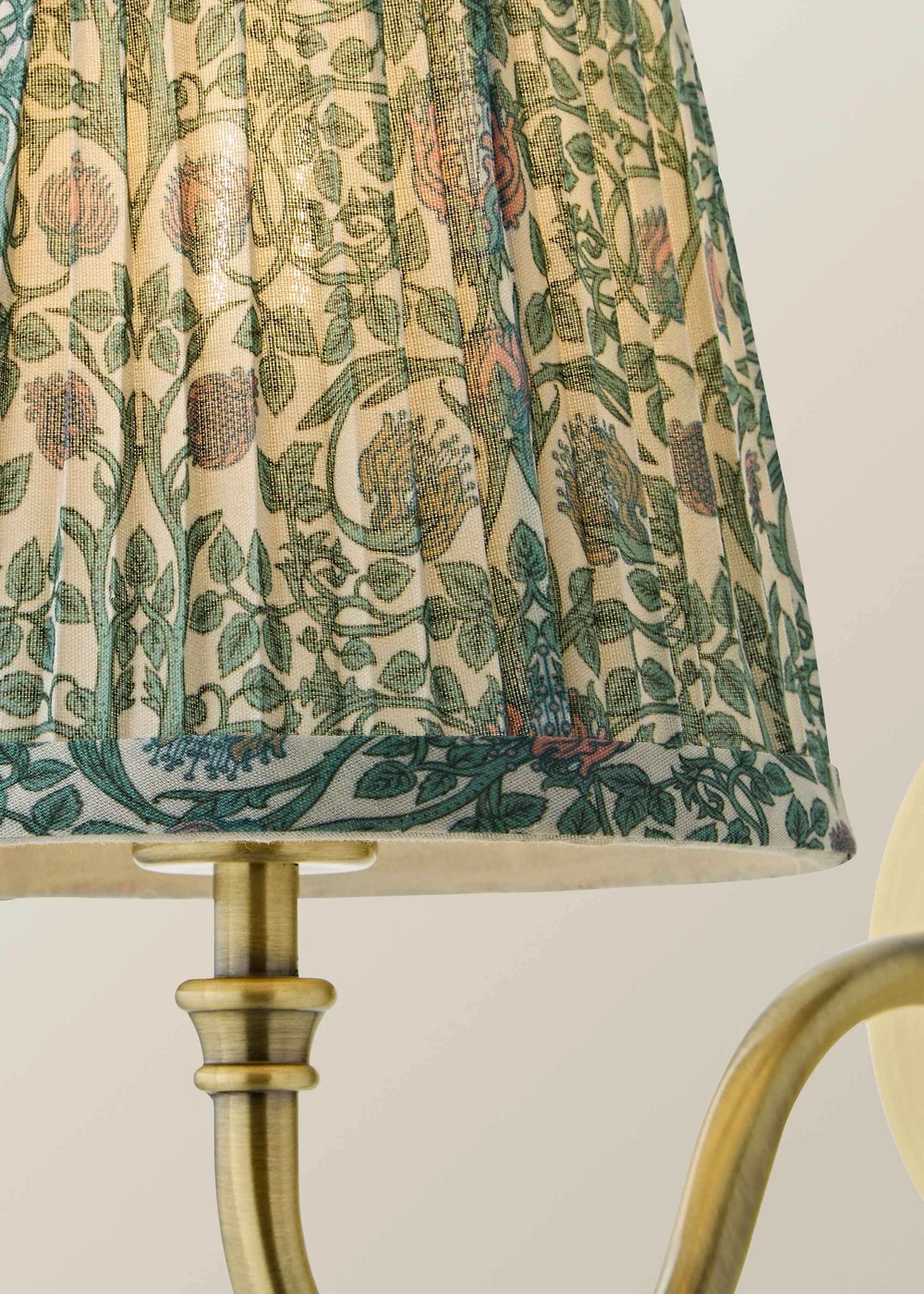 ValueLights Lowe Brushed Gold Rechargeable Wall Light Base with Floral Pleated Shade - One Size Image 5