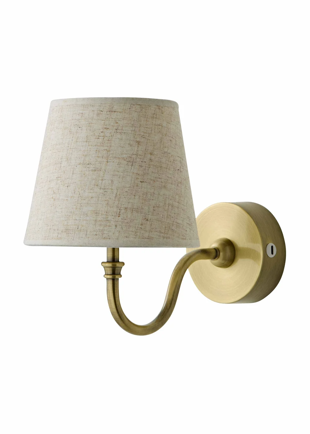 ValueLights Lowe Brushed Gold Rechargeable Wall Light Base with Linen Taper Shade - One Size Image 4