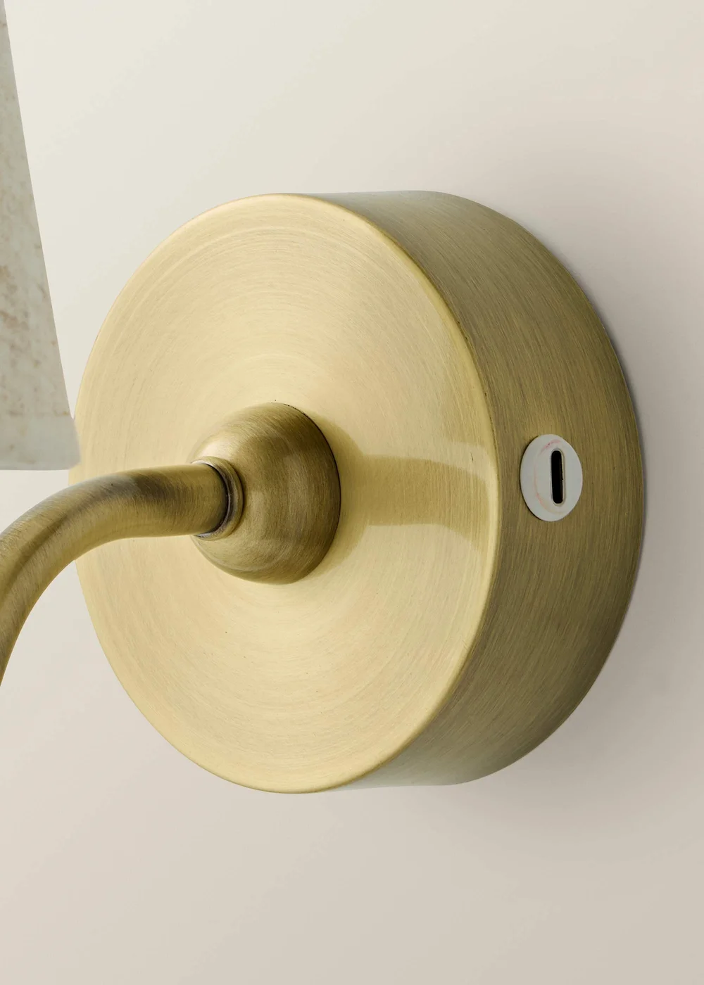ValueLights Lowe Brushed Gold Rechargeable Wall Light Base with Linen Taper Shade - One Size Image 6