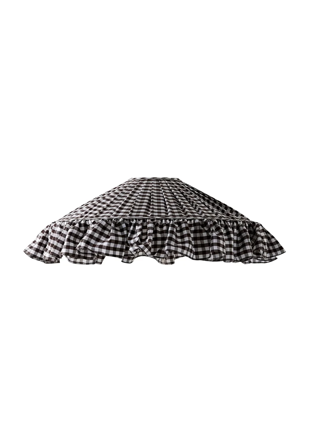 ValueLights Wren Extra Large Brown Gingham Ruffle Skirt Taper Shade 60cm - One Size Image 4