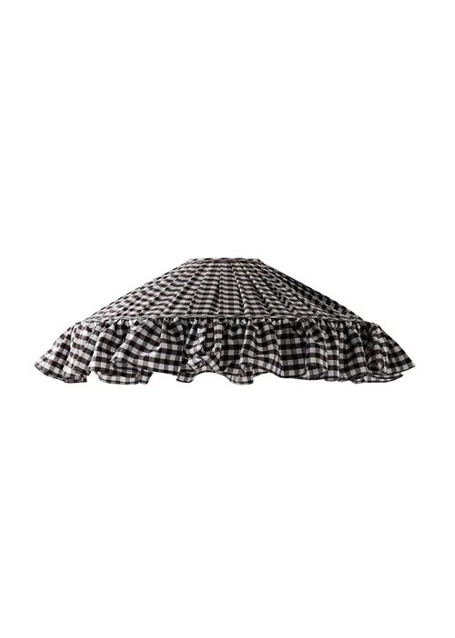 ValueLights Wren Extra Large Brown Gingham Ruffle Skirt Taper Shade 60cm - One Size Image 4