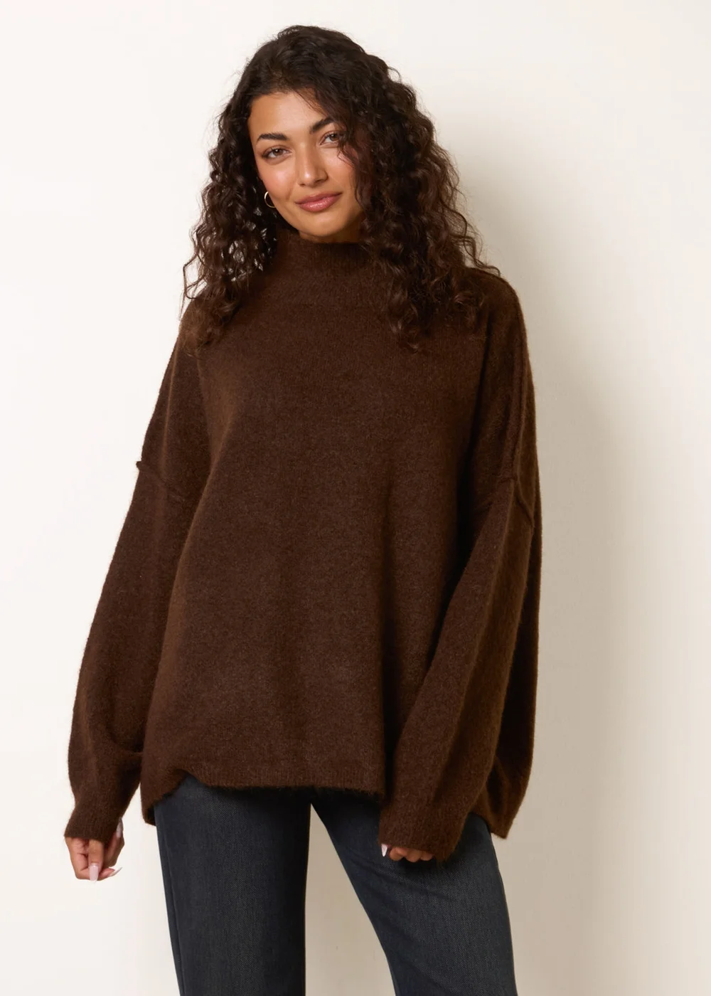 Blue Vanilla Brown High Neck Soft Jumper - One Size Image 2