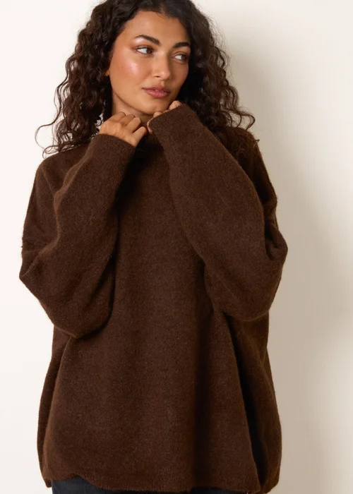 Blue Vanilla Brown High Neck Soft Jumper - One Size Image 1