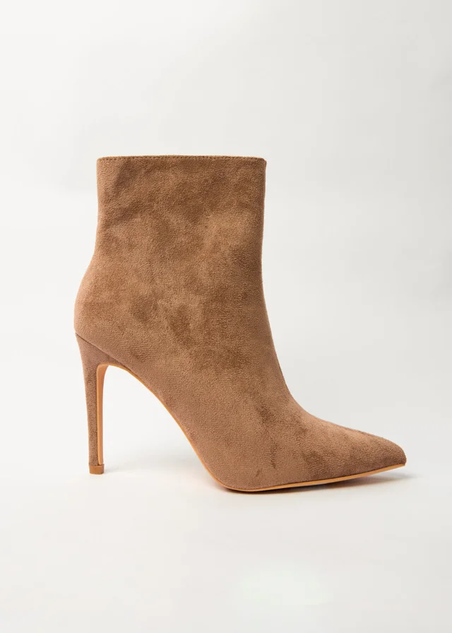 Blue Vanilla Camel Pointed Toe High Heel Boots