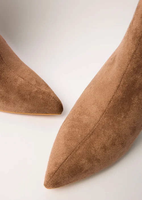 Blue Vanilla Camel Pointed Toe High Heel Boots - 4 Image 4