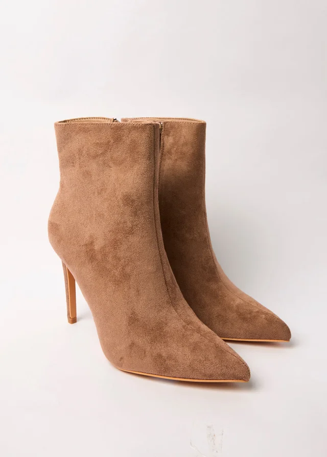 Blue Vanilla Camel Pointed Toe High Heel Boots