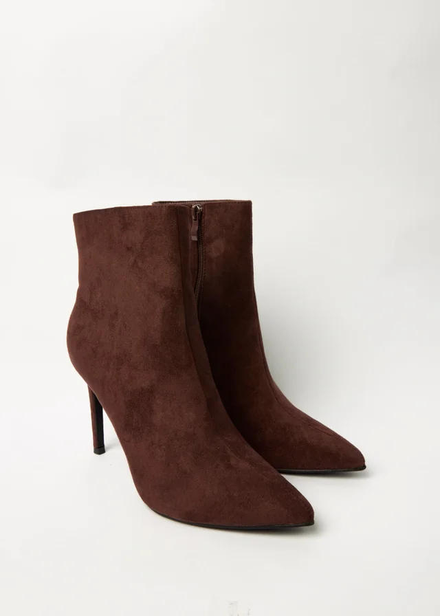 Blue Vanilla Brown Pointed Toe High Heel Boots