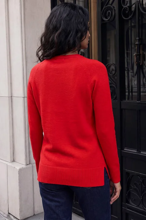 Roman Scarlet Plain Soft Crew Neck Jumper - 16 Image 4