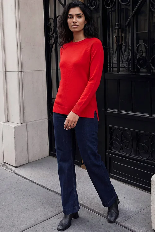Roman Scarlet Plain Soft Crew Neck Jumper - 16 Image 3