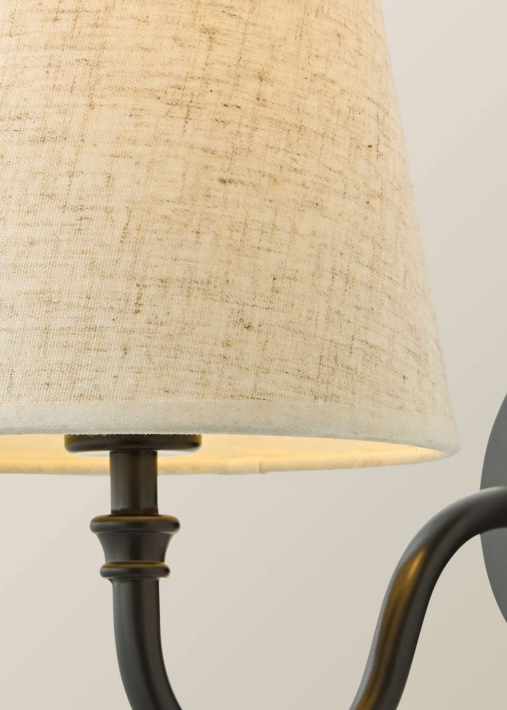 ValueLights Lowe Matte Black Rechargeable Wall Light with Linen Taper Shade - One Size Image 6