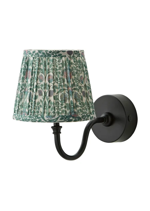 ValueLights Lowe Matte Black Rechargeable Wall Light with Floral Pleated Shade - One Size Image 4