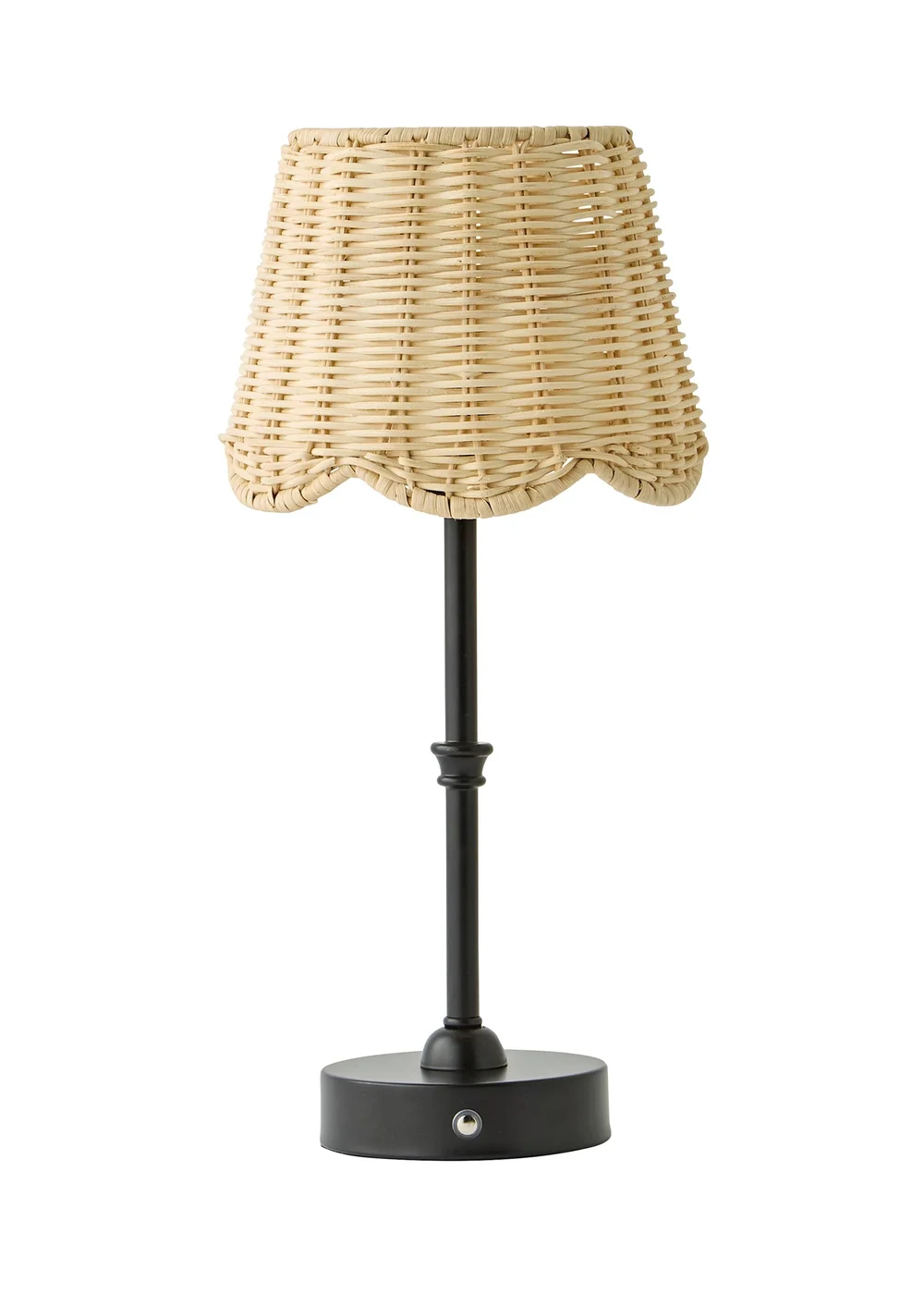ValueLights Lowe Matte Black Rechargeable Table Lamp with Rattan Taper Shade - One Size Image 4