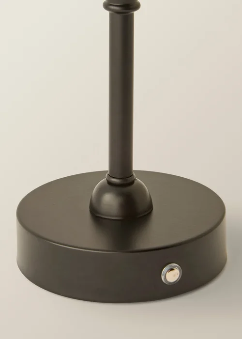 ValueLights Lowe Matte Black Rechargeable Table Lamp with Linen Taper Shade - One Size Image 6