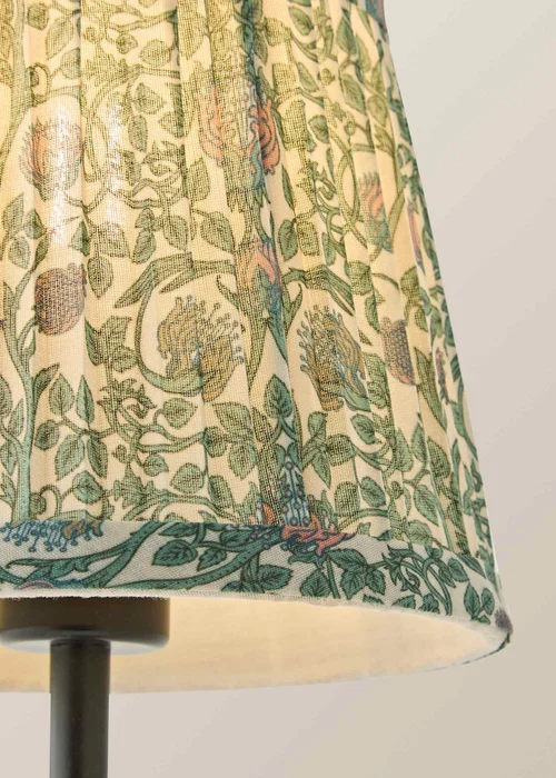 ValueLights Lowe Matte Black Rechargeable Table Lamp with Floral Pleated Shade - One Size Image 5