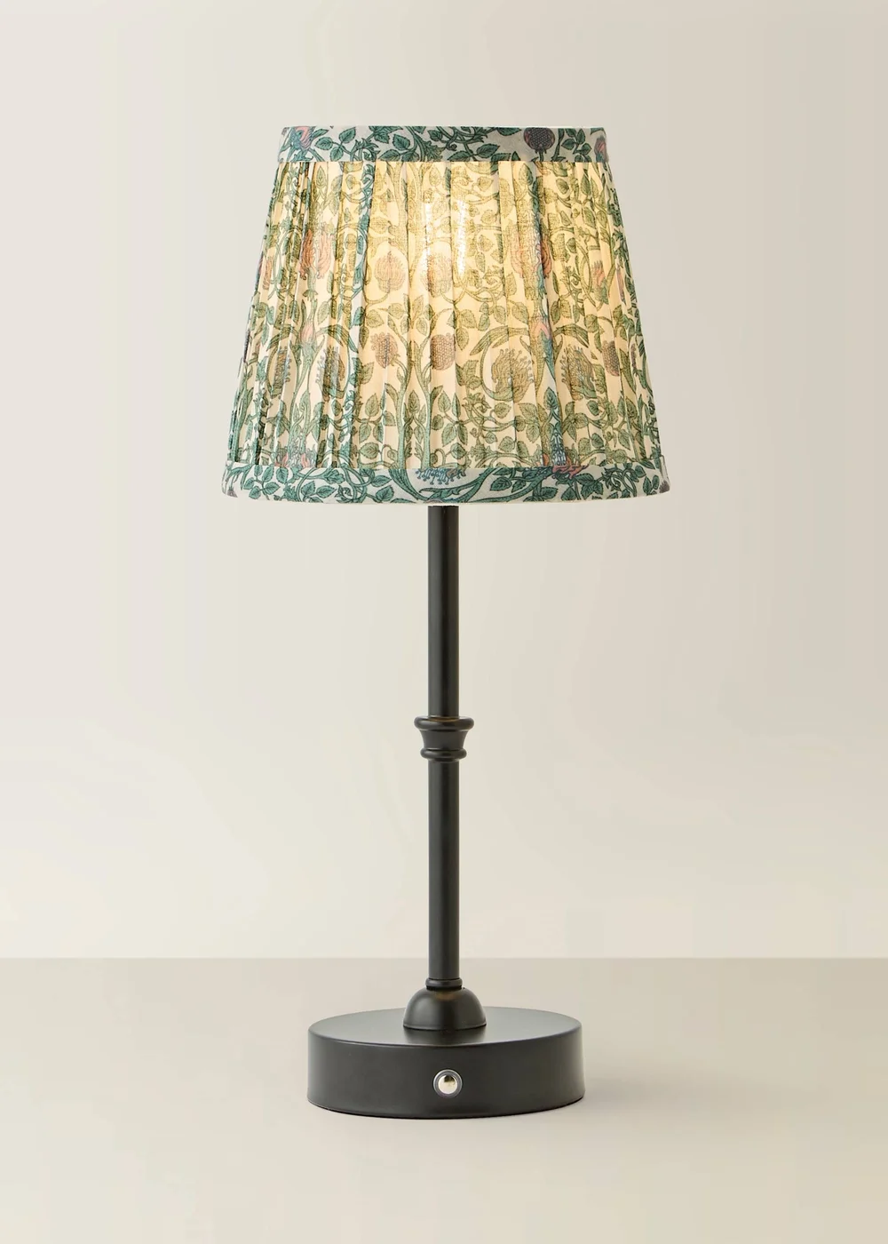 ValueLights Lowe Matte Black Rechargeable Table Lamp with Floral Pleated Shade - One Size Image 3