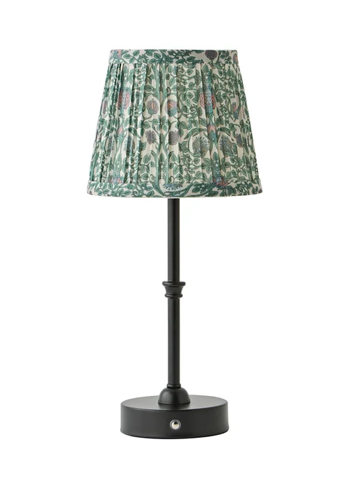ValueLights Lowe Matte Black Rechargeable Table Lamp with Floral Pleated Shade - One Size Image 4