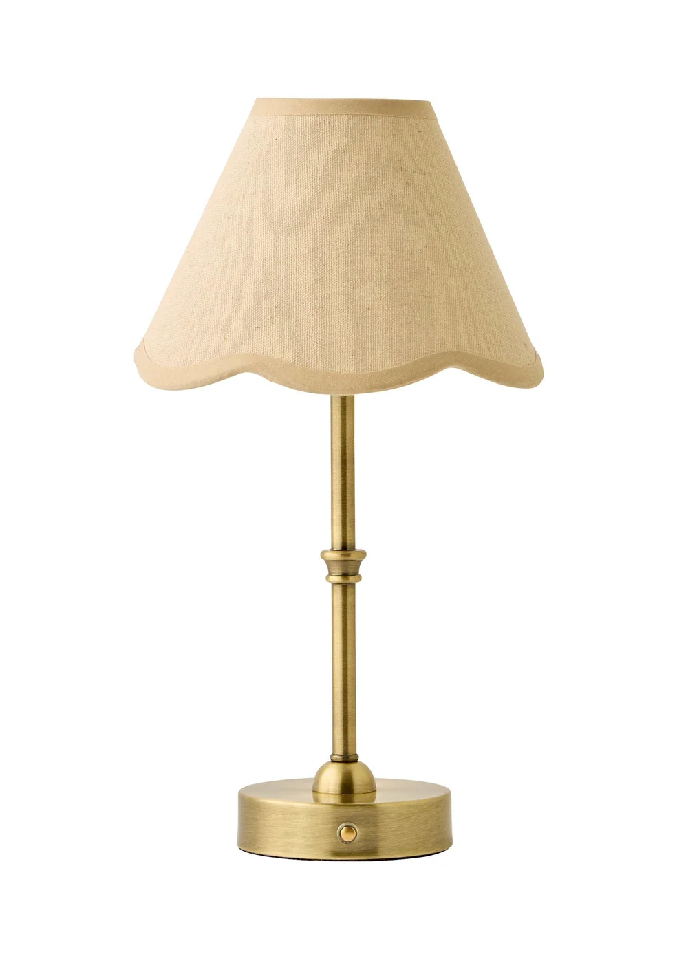ValueLights Lowe Brushed Gold Rechargeable Table Light Base with Scallop Trim Natural Shade - One Size Image 4