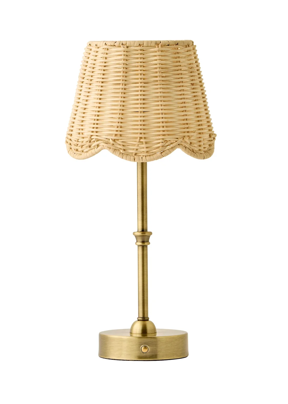 ValueLights Lowe Brushed Gold Rechargeable Table Light Base with Rattan Taper Shade - One Size Image 4