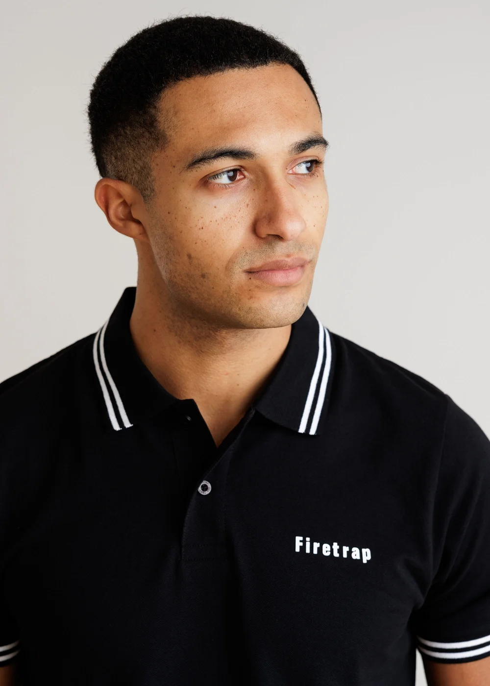 Firetrap Black 3 Pack Regular Fit Cotton Stripe Polos - 2XL Image 3