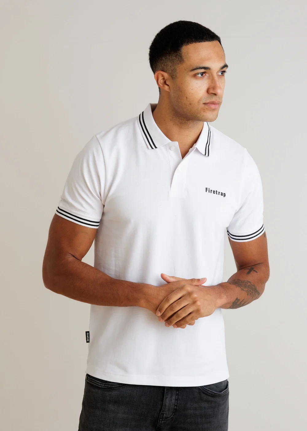 Firetrap Black 3 Pack Regular Fit Cotton Stripe Polos - 2XL Image 5