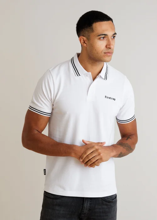 Firetrap Black 3 Pack Regular Fit Cotton Stripe Polos - 2XL Image 5