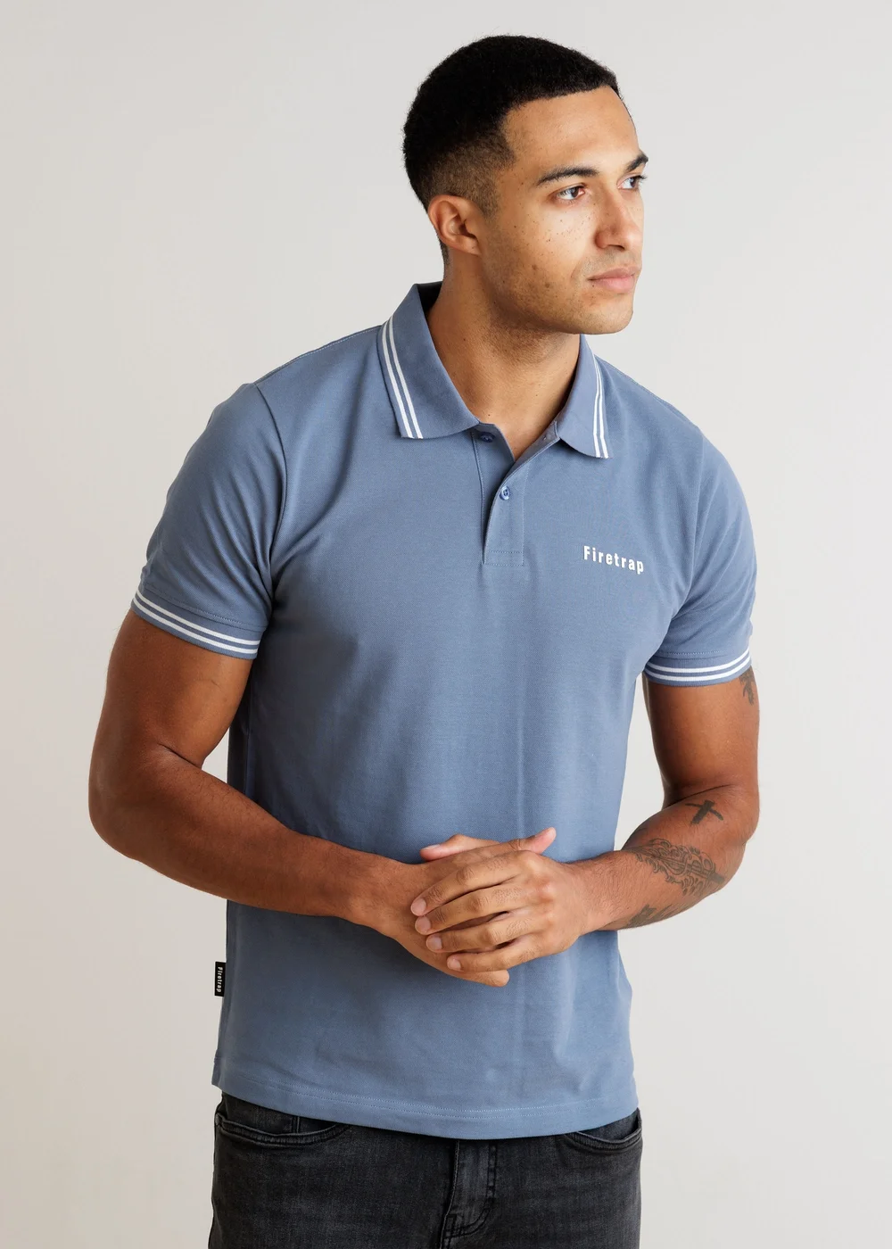 Firetrap Burgundy 3 Pack Regular Fit Cotton Stripe Polos - L Image 3