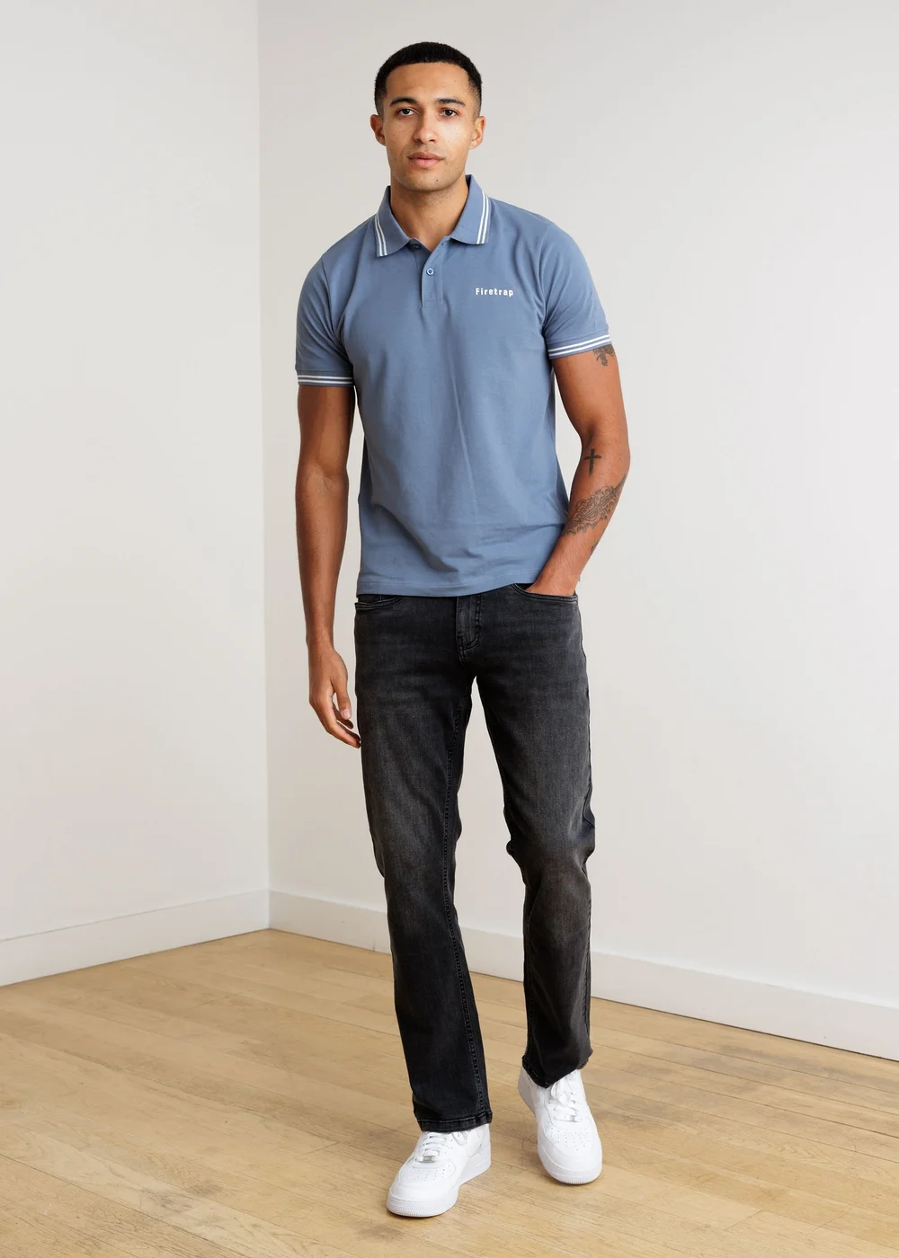 Firetrap Burgundy 3 Pack Regular Fit Cotton Stripe Polos - L Image 5