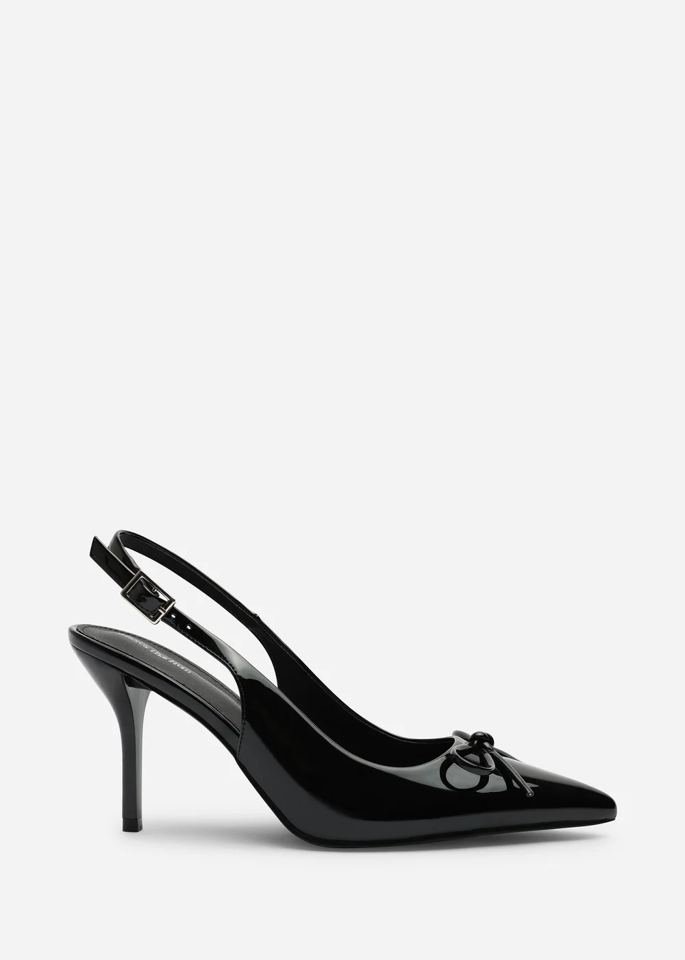 Where's That From Pavelle Black Patent Bow Detail Court Shoes - 6 Image 1