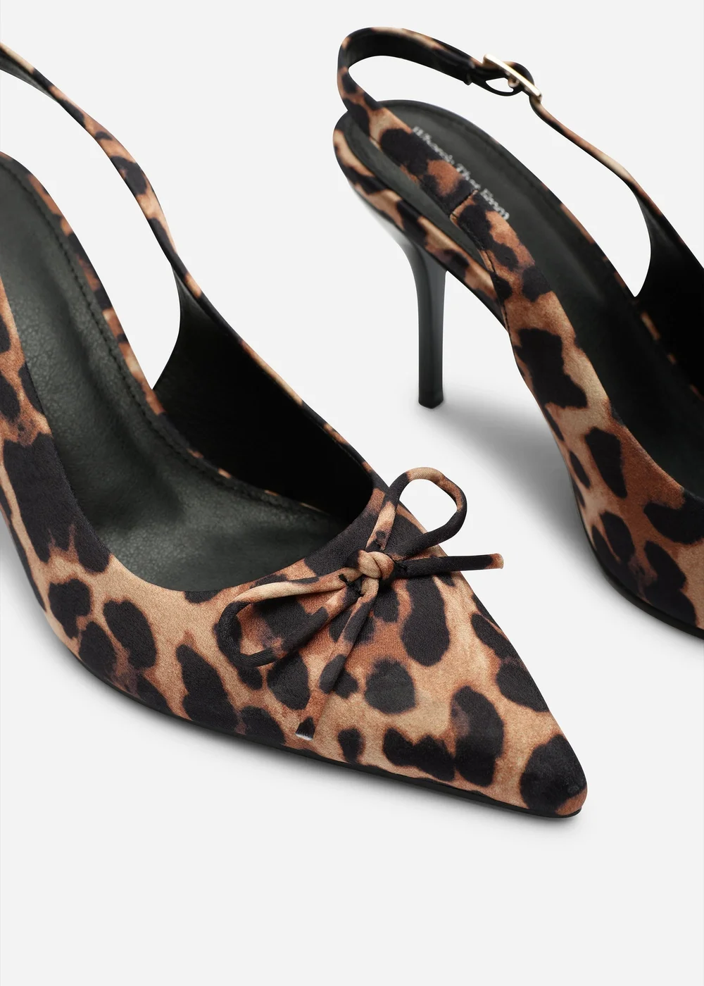 Where's That From Pavelle Leopard Patent Bow Detail Court Shoes - 4 Image 2