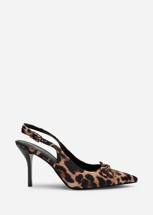 Where's That From Pavelle Leopard Patent Bow Detail Court Shoes - 4 Image 1