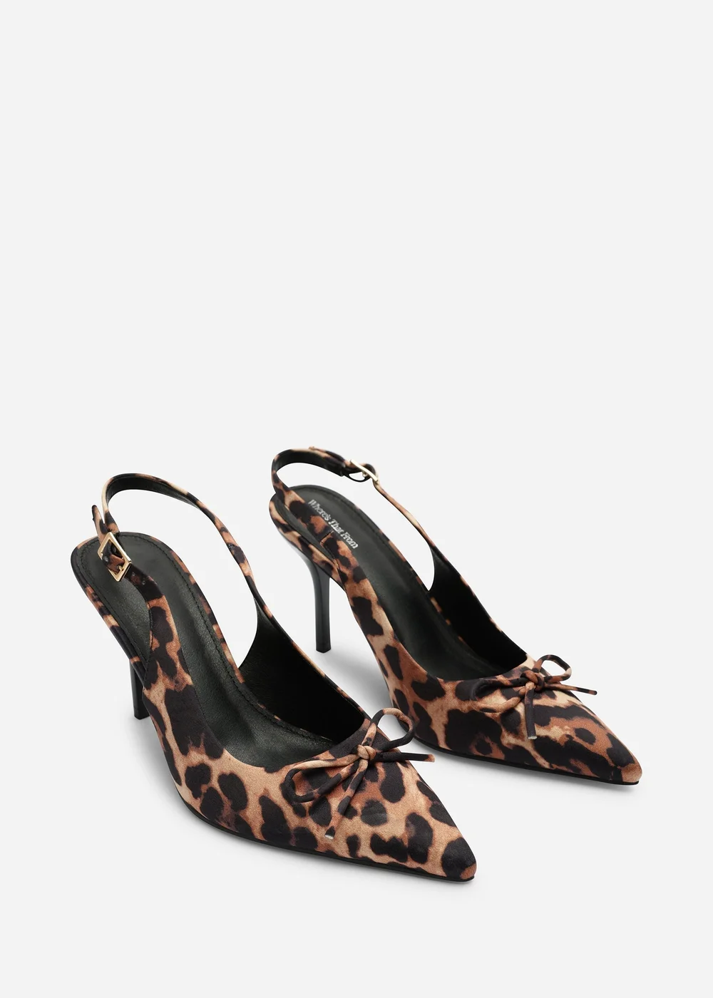 Where's That From Pavelle Leopard Patent Bow Detail Court Shoes - 4 Image 4